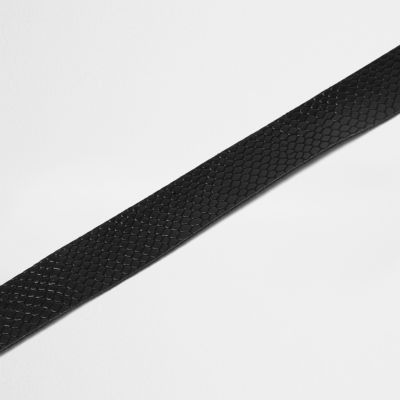 Black faux leather snake print choker